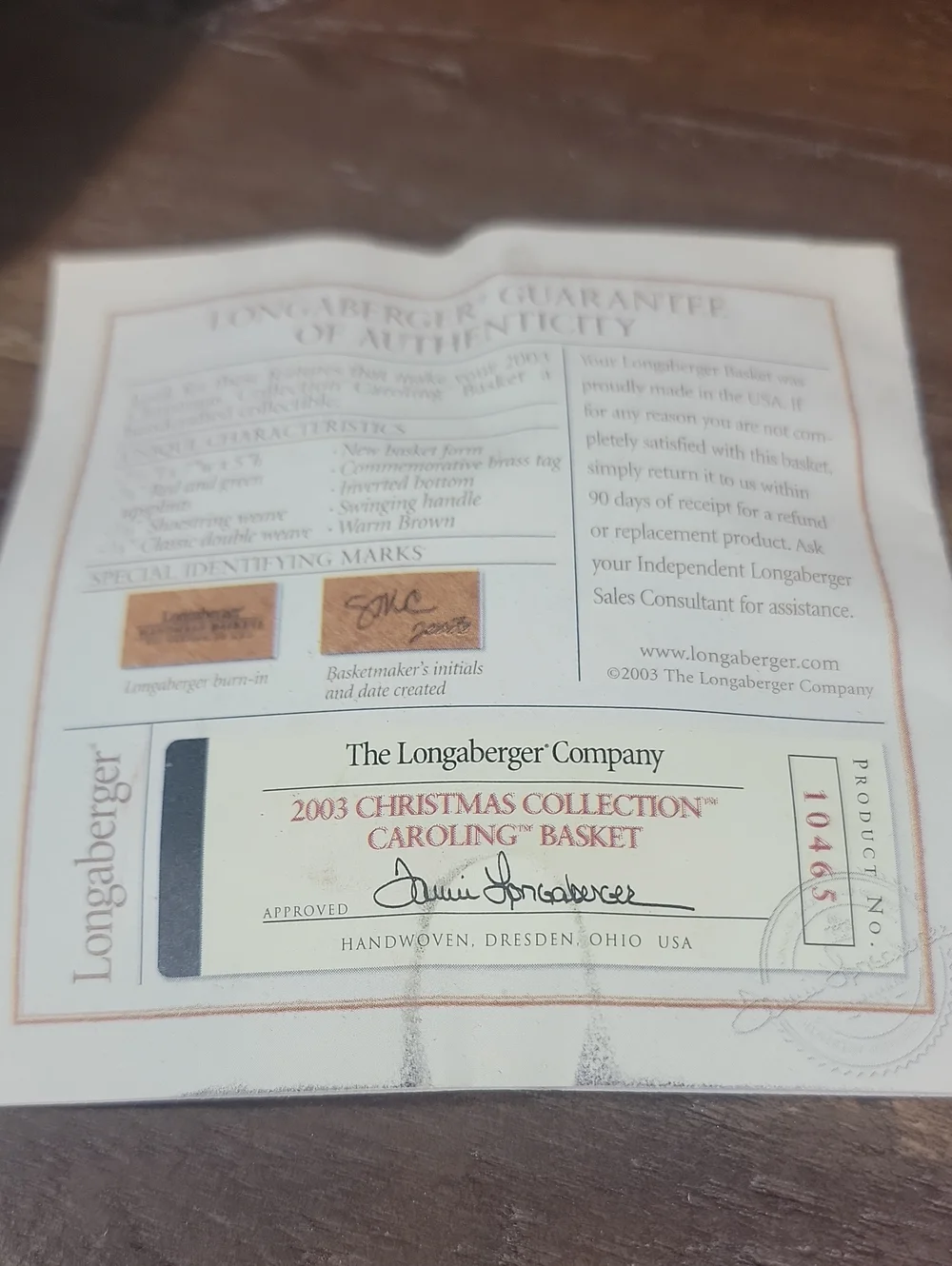 Vintage Longaberger Holiday Basket